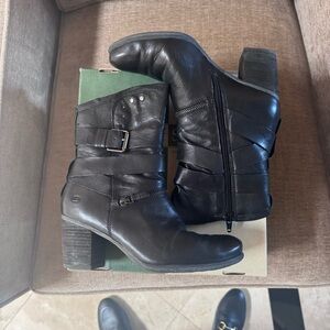 Black Leather Ankle Boots